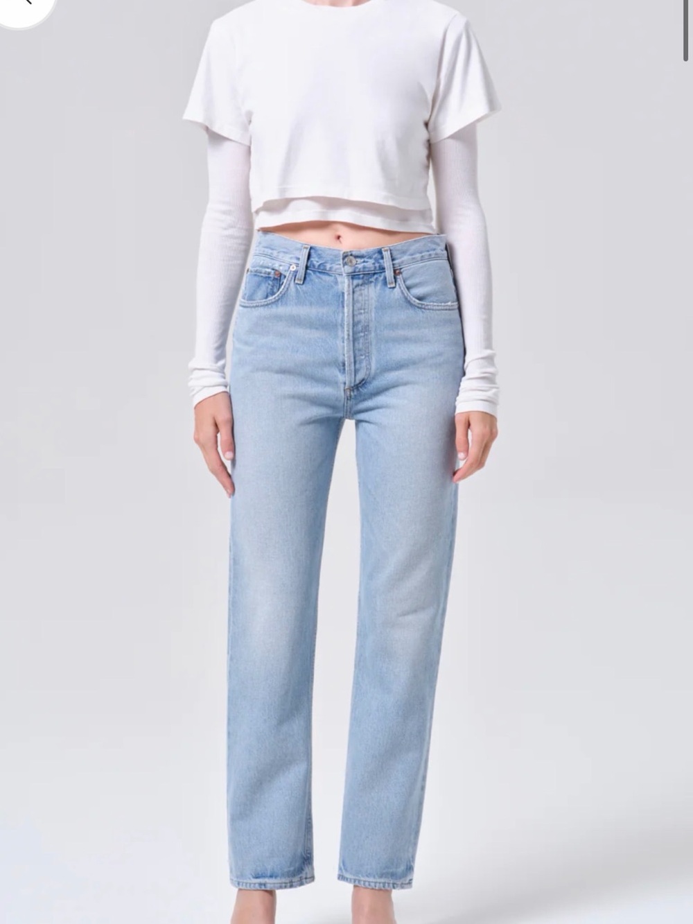 Agolde Light Blue High-Rise Straight Leg Jeans